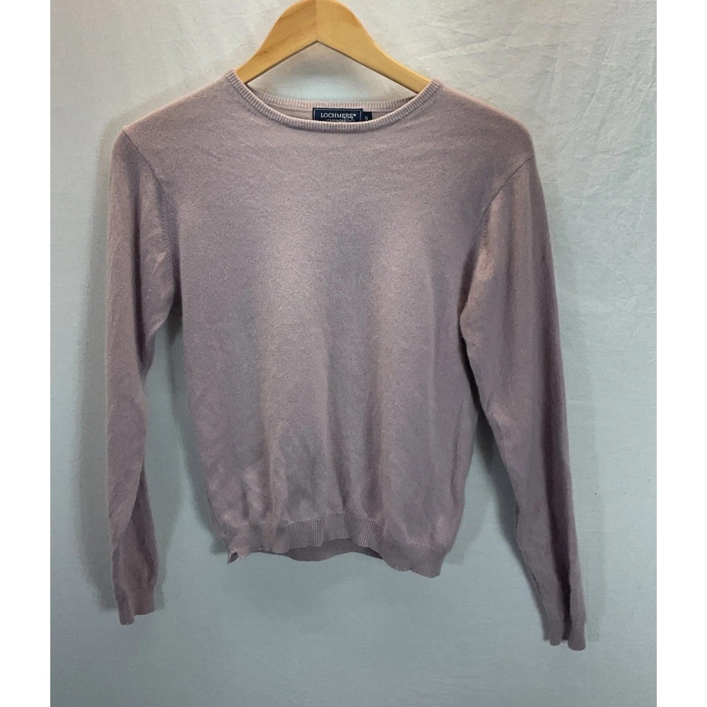 Lochmere 100% Cashmere Round neck Lilac Purple Sweater Casual Lightweight Preppy